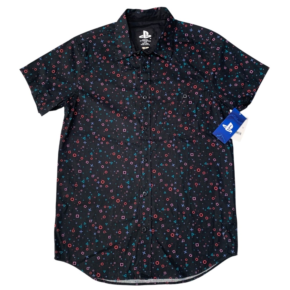 PlayStation Bioworld Button Up Shirt Mens Small‎ NWT Black 2018 Release